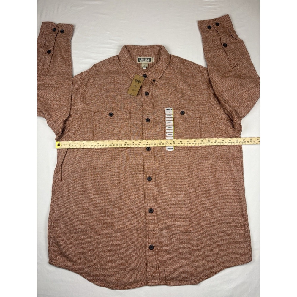 NWT Duluth Trading Flannel Shirt Kennesaw Relax Fit Long Sleeve Men's XL Orange - Picture 12 of 15